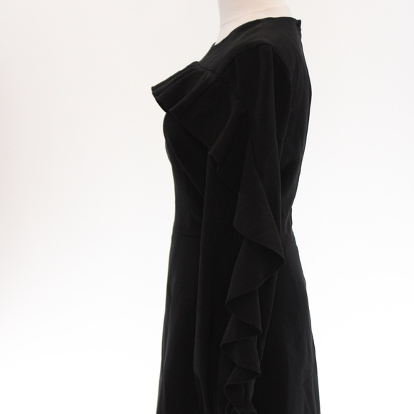 Christian Siriano, Black Front Ruffle Dress, Size 6 - Picture 6 of 14
